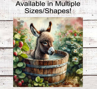 
              Donkey Wreath Sign - Farm Fresh Strawberries - Rustic Farmhouse
            