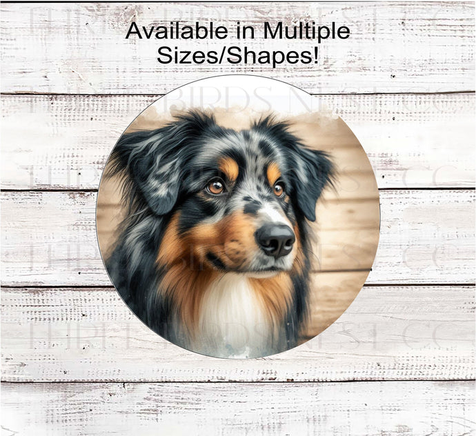 A beautiful Australian Shepherd Dog Everyday Wreath Sign.