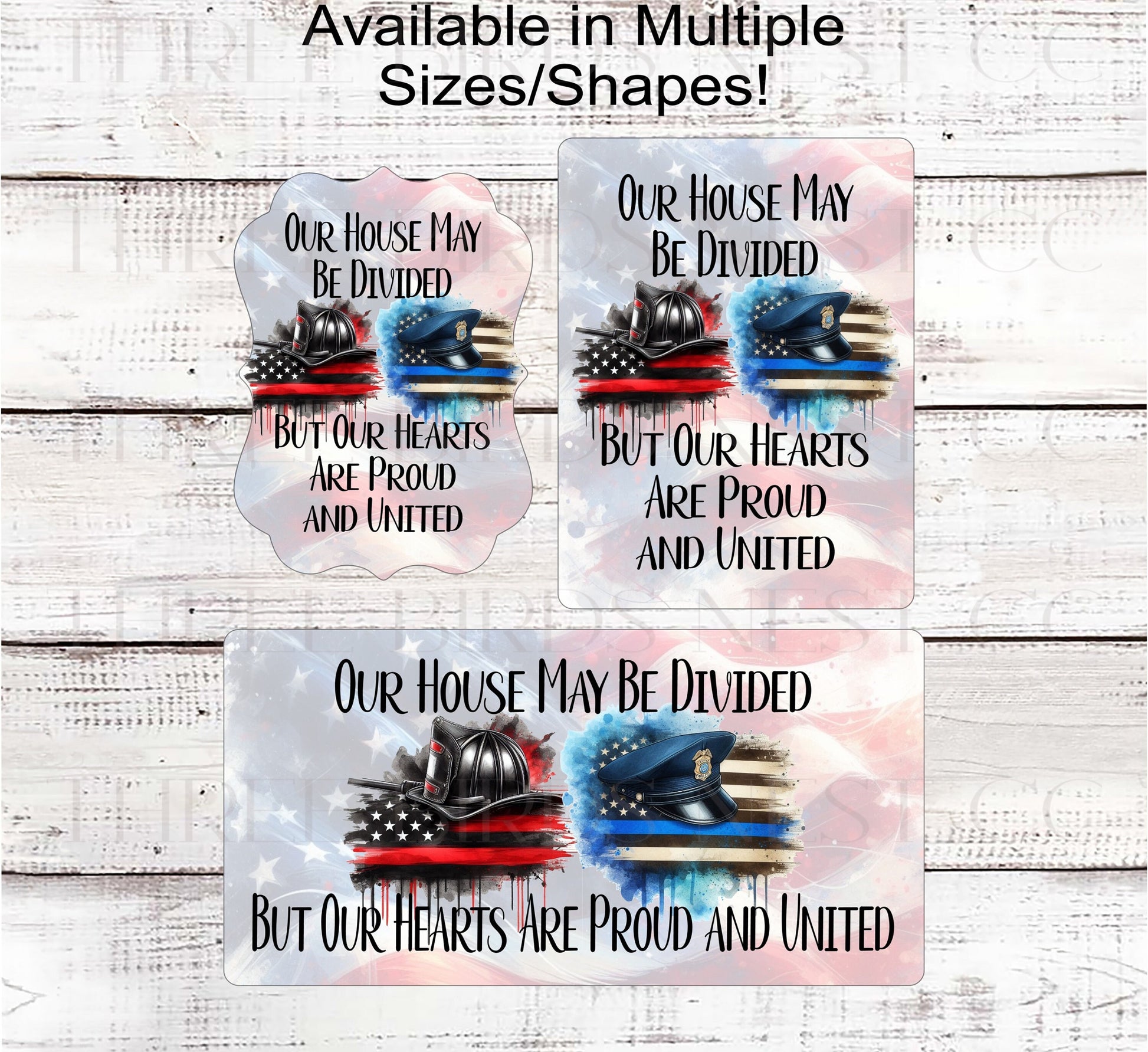 Thin Blue Line Sign - Police Officer Sign - Thin Red Line Flag - Firefighter Sign - House Divided - Hero Signs - Fire Responder