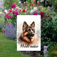 A beautiful German Shepherd Dog Welcome Garden Flag that will be perfect for any Pet Lovers home!