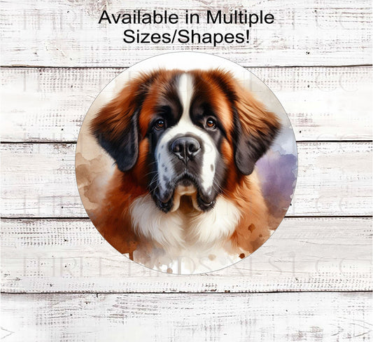 A beautiful Saint Bernard Dog Everyday Wreath Sign.