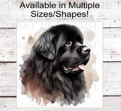 Black Newfoundland Dog Wreath Sign - Everyday Wreath Sign - Dog Lover - Pet Signs