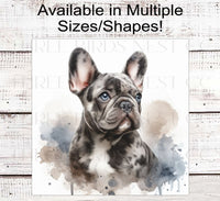 
              Merle French Bulldog Wreath Sign - Everyday Wreath Sign - Frenchie Dog Lover - Pet Signs
            