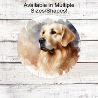 A beautiful Golden Retriever Dog Everyday Wreath Sign.