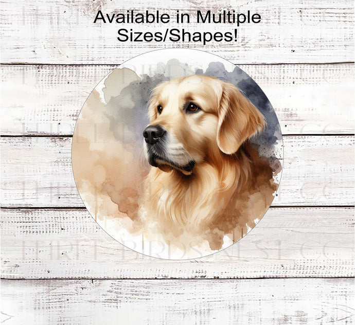 A beautiful Golden Retriever Dog Everyday Wreath Sign.