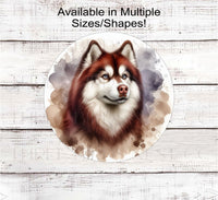 
              A beautiful Red and White Siberian Husky Dog Everyday Wreath Sign.
            