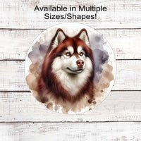 A beautiful Red and White Siberian Husky Dog Everyday Wreath Sign.