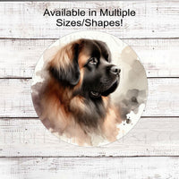 A beautiful Leonberger Dog Everyday Wreath Sign.