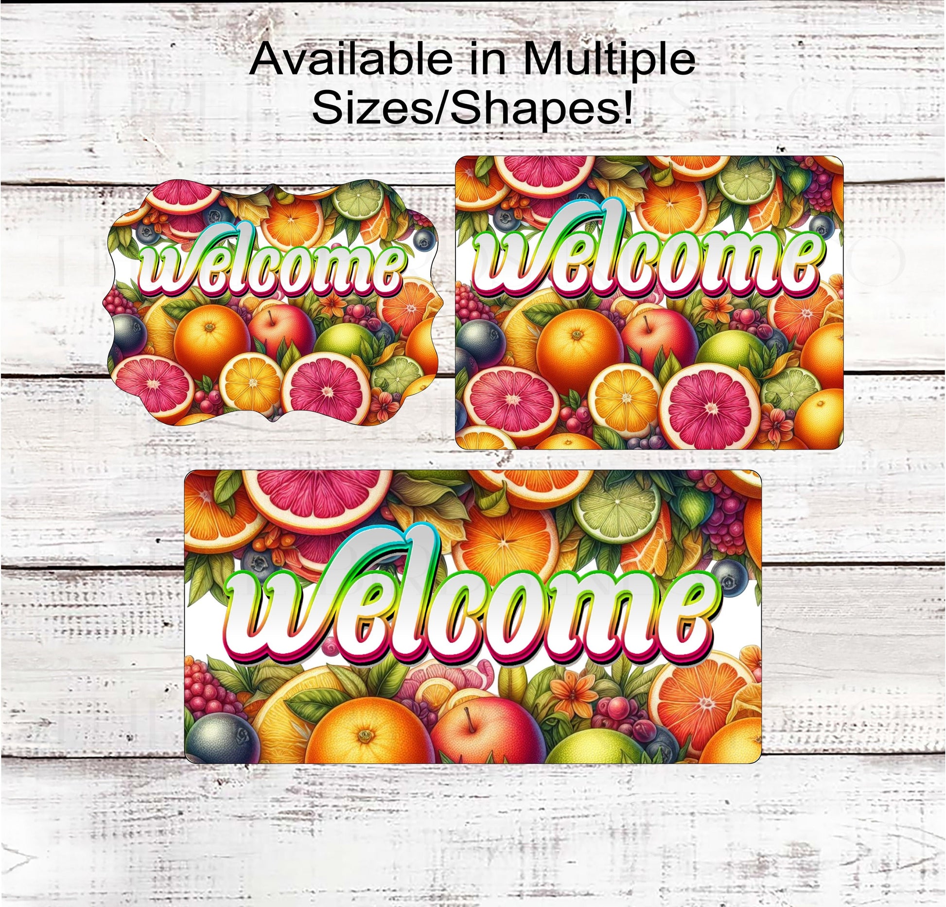Welcome Wreath Sign - Fruit Slices - Farm Fresh Fruit - Summer Tropical Sign
