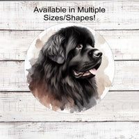 A beautiful Black Newfoundland Dog Everyday Wreath Sign.