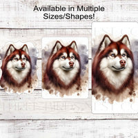 Red Siberian Husky Dog Wreath Sign - Everyday Wreath Sign - Dog Lover - Pet Signs