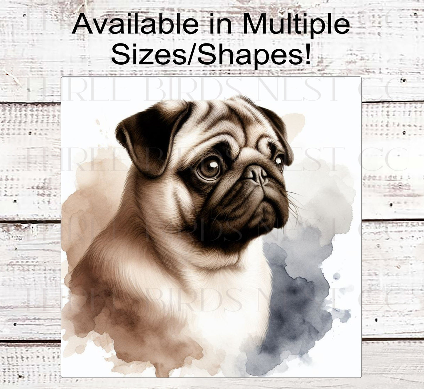 Pug Dog Wreath Sign - Everyday Wreath Sign - Dog Lover - Pet Signs