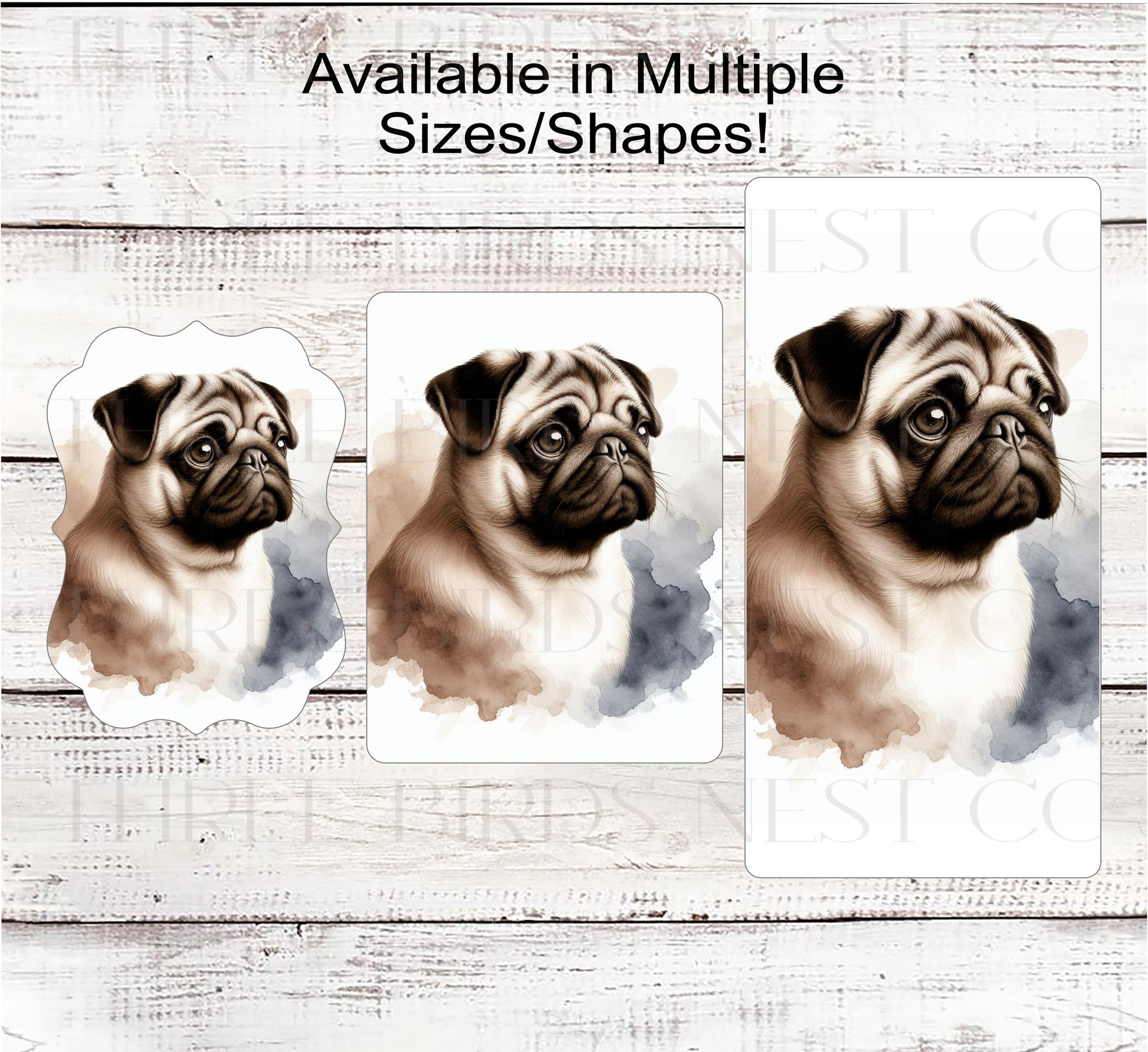 Pug Dog Wreath Sign - Everyday Wreath Sign - Dog Lover - Pet Signs