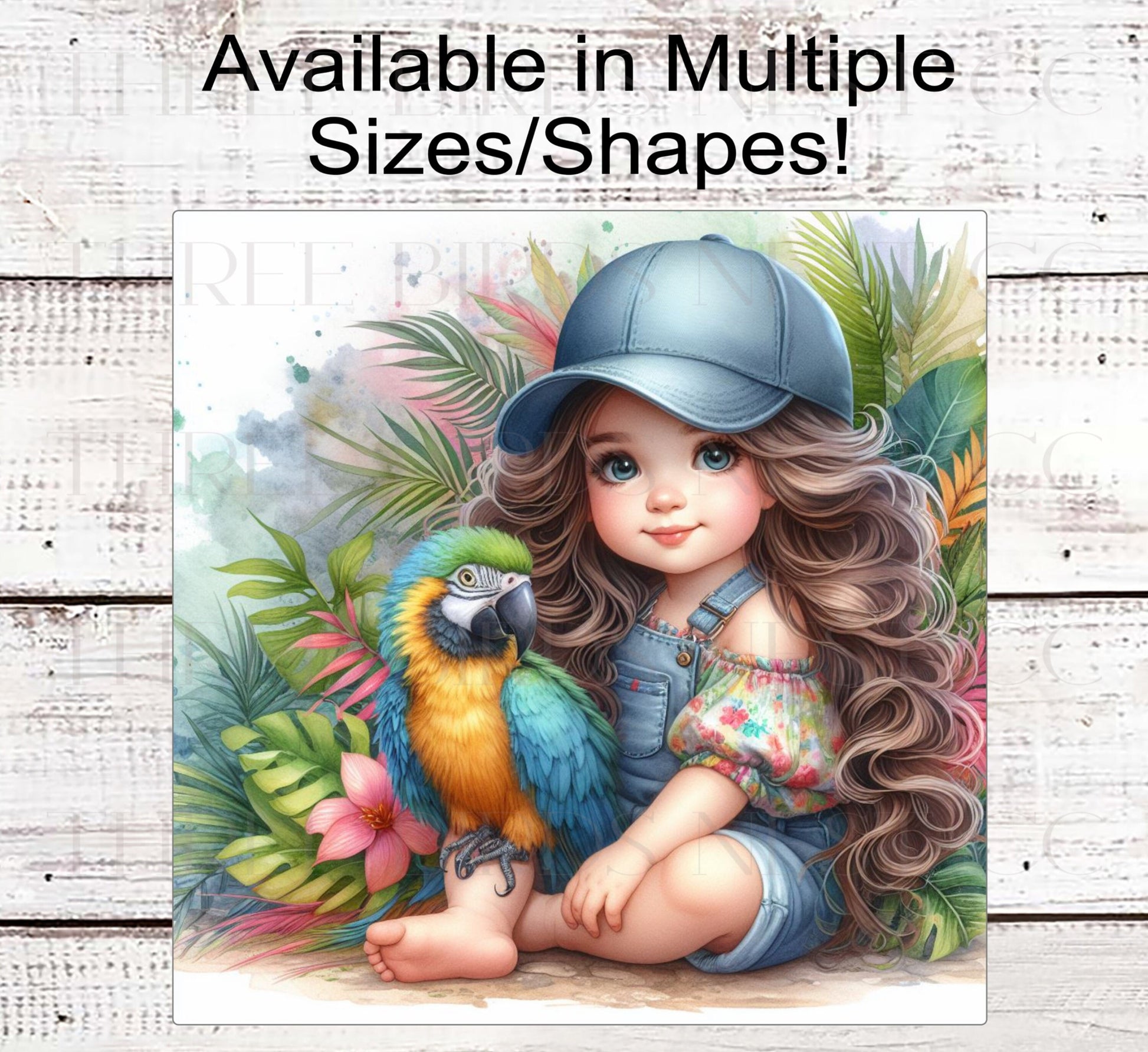 Blue and Gold Macaw Sign - Childrens Sign - Tropical Decor - Bird Lover