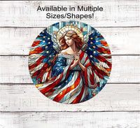 
              A beautiful Stained Glass Angel dressed in an American Flag.
            