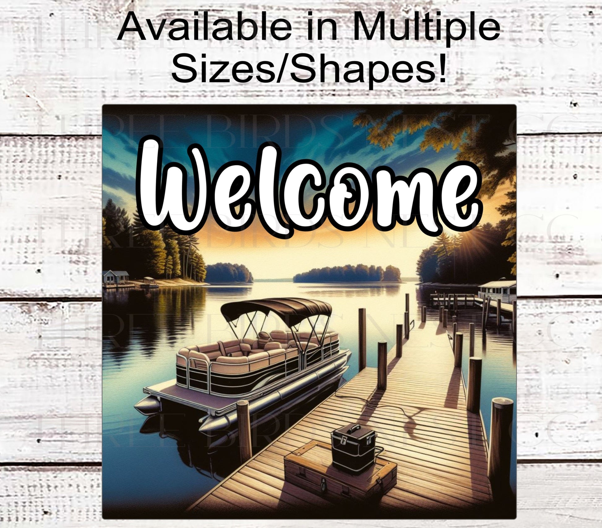 Pontoon Welcome Sign - Life is Better at the Lake - Lake House Wreath Sign - Lake House Nautical Decor