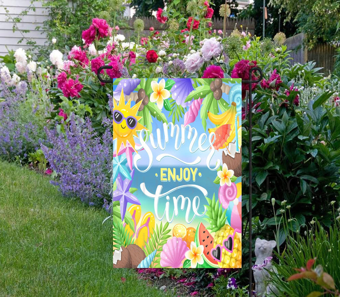 A beautiful and bright Summer Garden Flag.