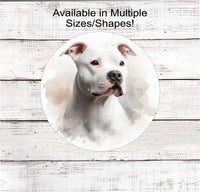 
              A beautiful white Pit Bull Dog Everyday Wreath Sign.
            