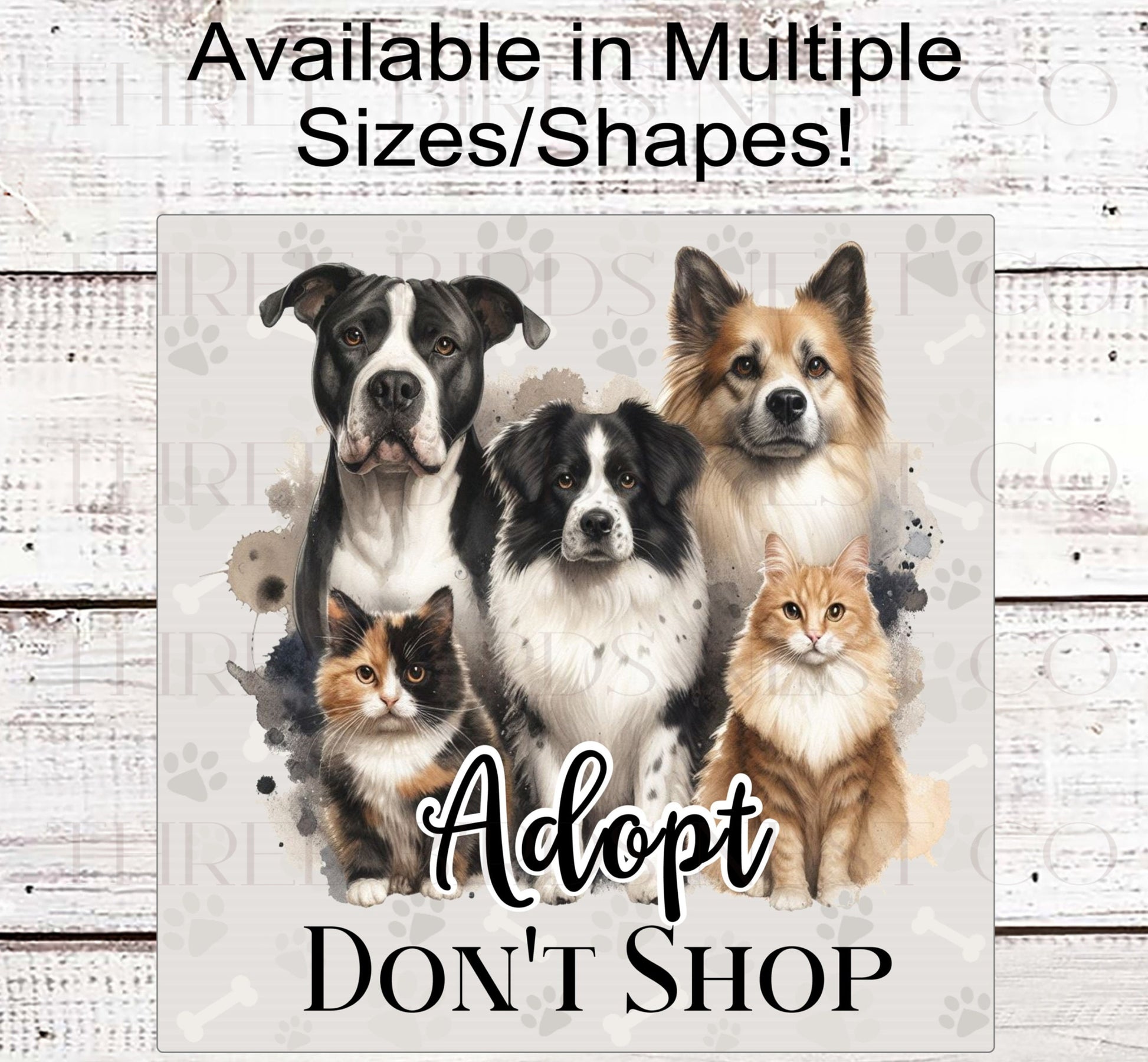 Adopt Dont Shop - Rescue Pet - Dog Wreath Sign - Wiggle Butts - Who Rescued Who - Cat Wreath Sign