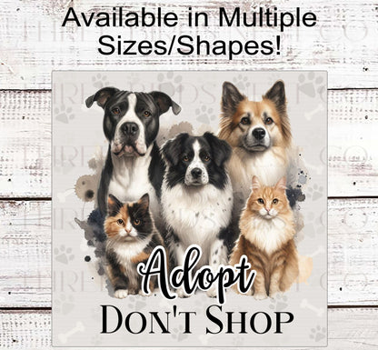 Adopt Dont Shop - Rescue Pet - Dog Wreath Sign - Wiggle Butts - Who Rescued Who - Cat Wreath Sign