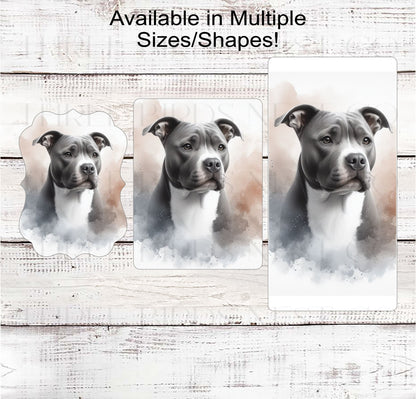 Staffordshire Terrier Dog Wreath Sign - Everyday Wreath Sign - Pit Bull Dog Lover - Pet Signs