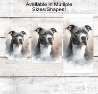 
              Staffordshire Terrier Dog Wreath Sign - Everyday Wreath Sign - Pit Bull Dog Lover - Pet Signs
            