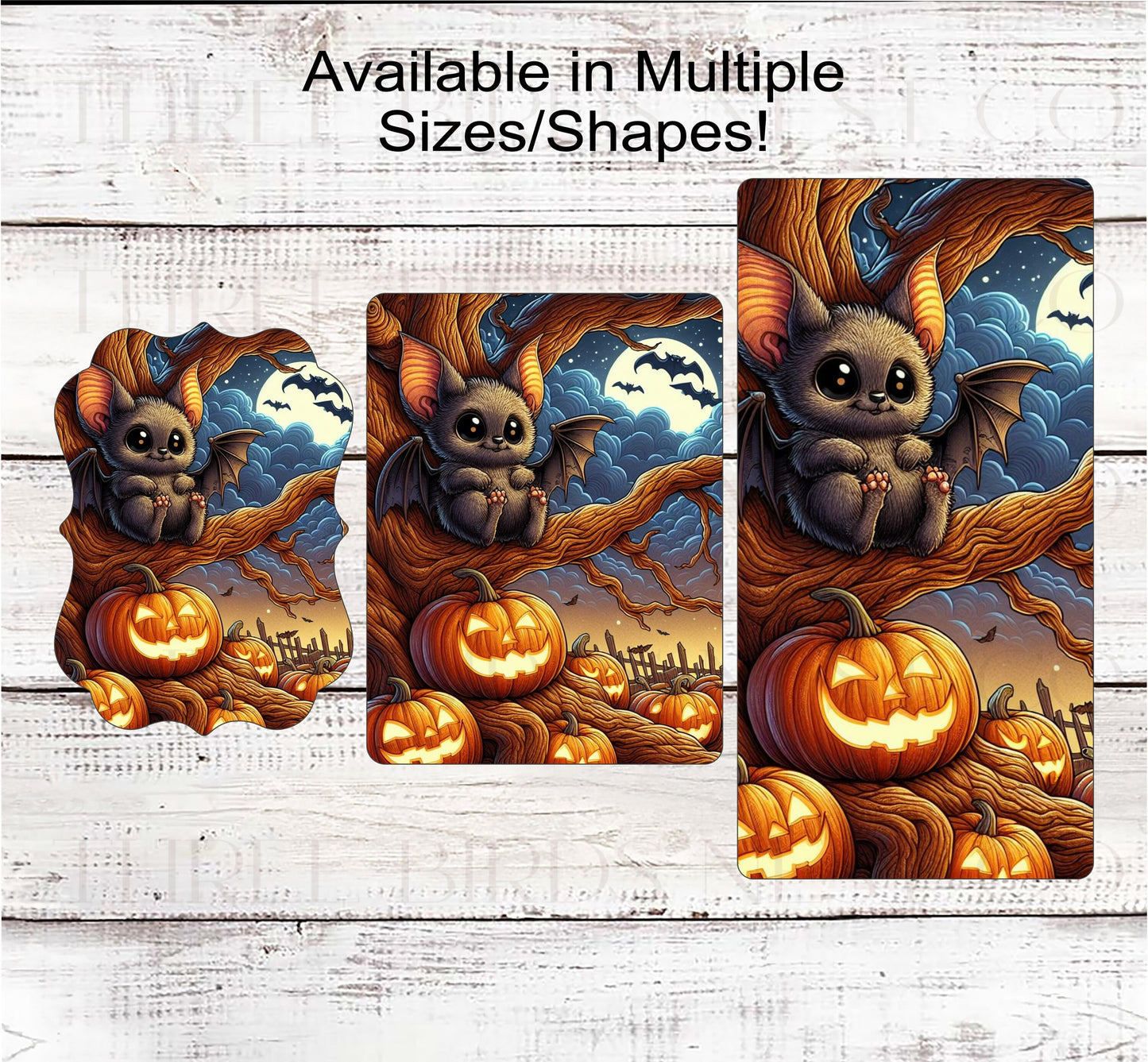 Baby Halloween Bat Wreath Sign - Jack-O-Lanterns - Spooky Haunted Forest