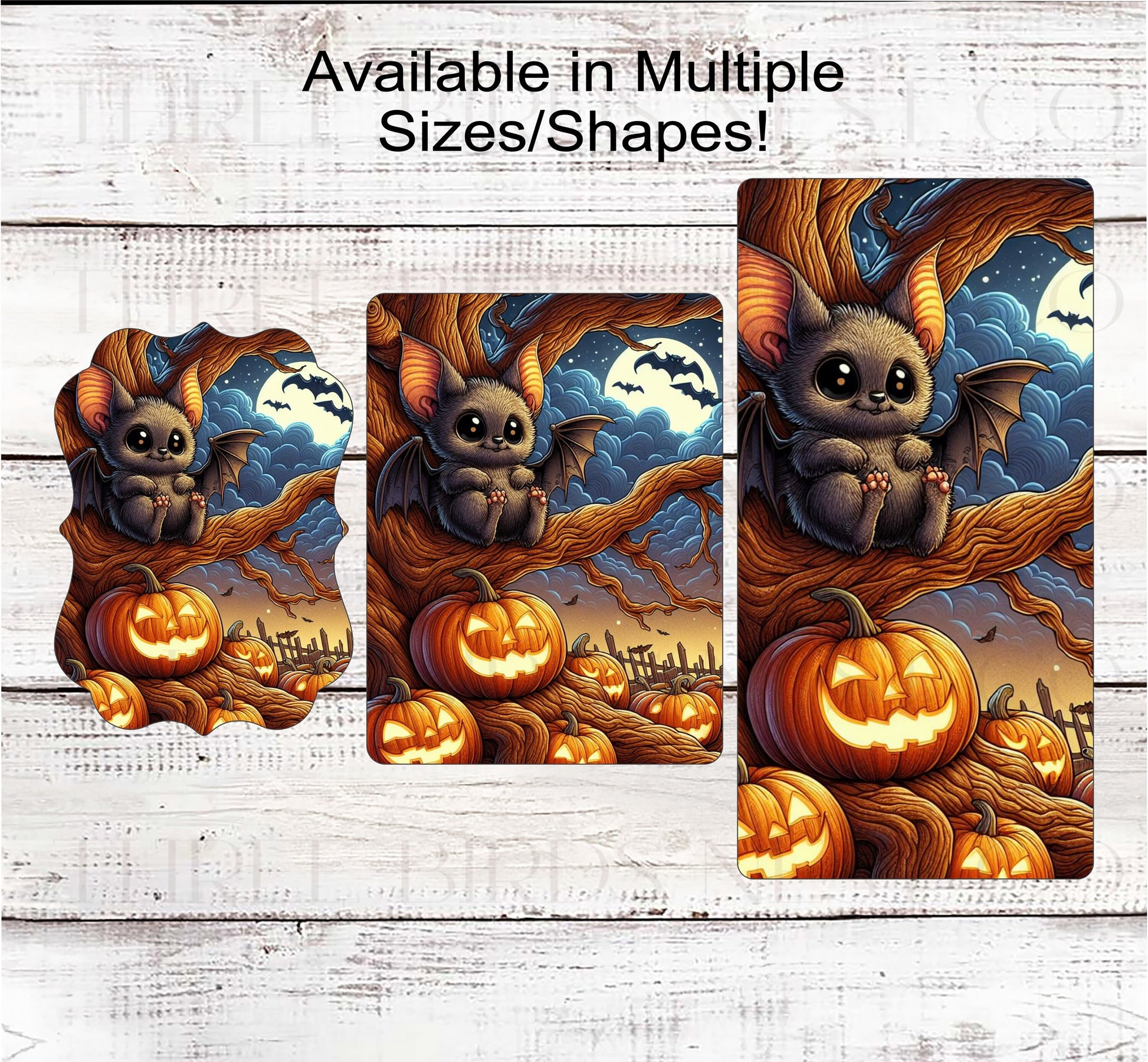 Baby Halloween Bat Wreath Sign - Jack-O-Lanterns - Spooky Haunted Forest