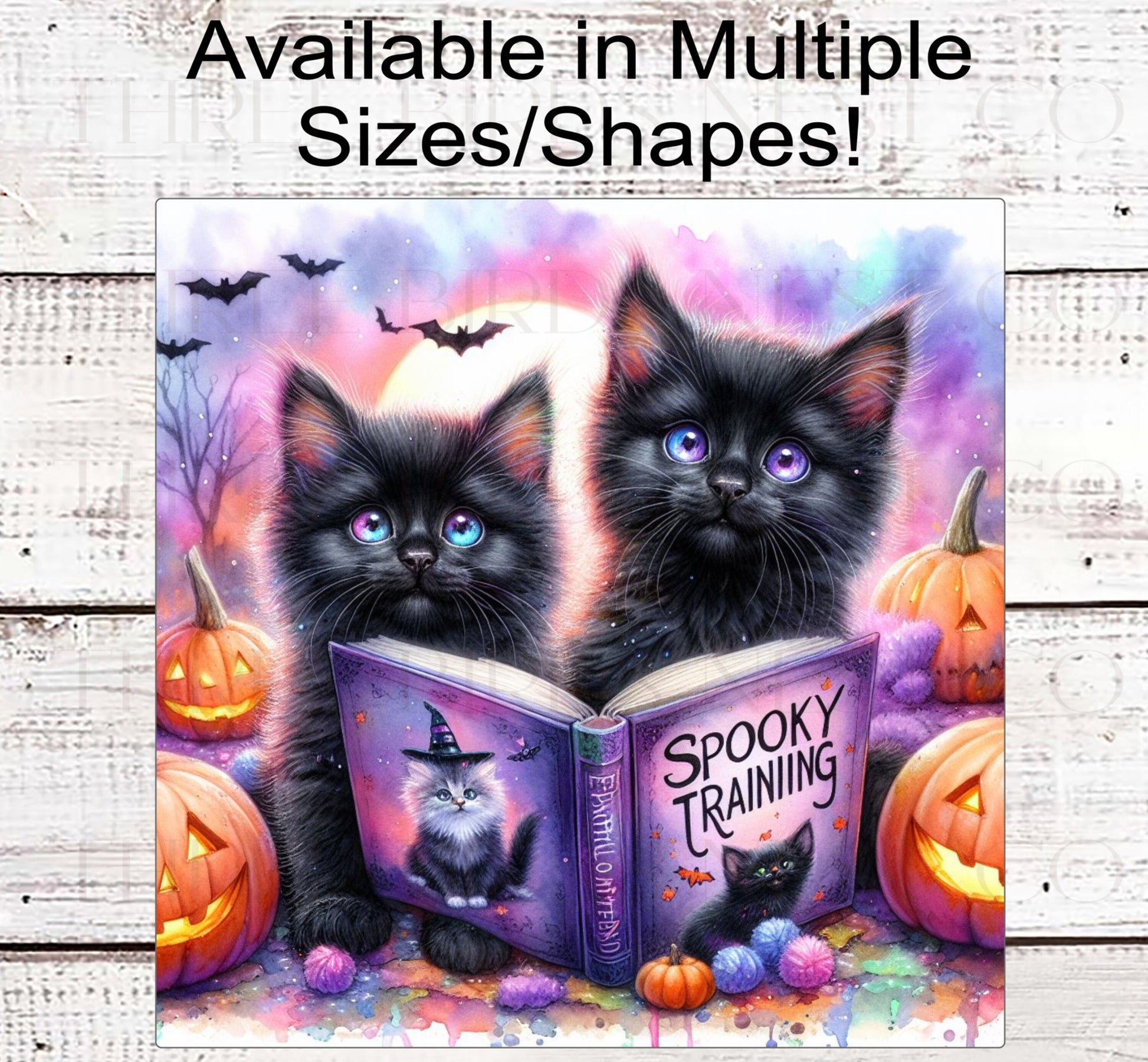 Black Cat Halloween Wreath Sign - Kitten Decor - Spooky Season