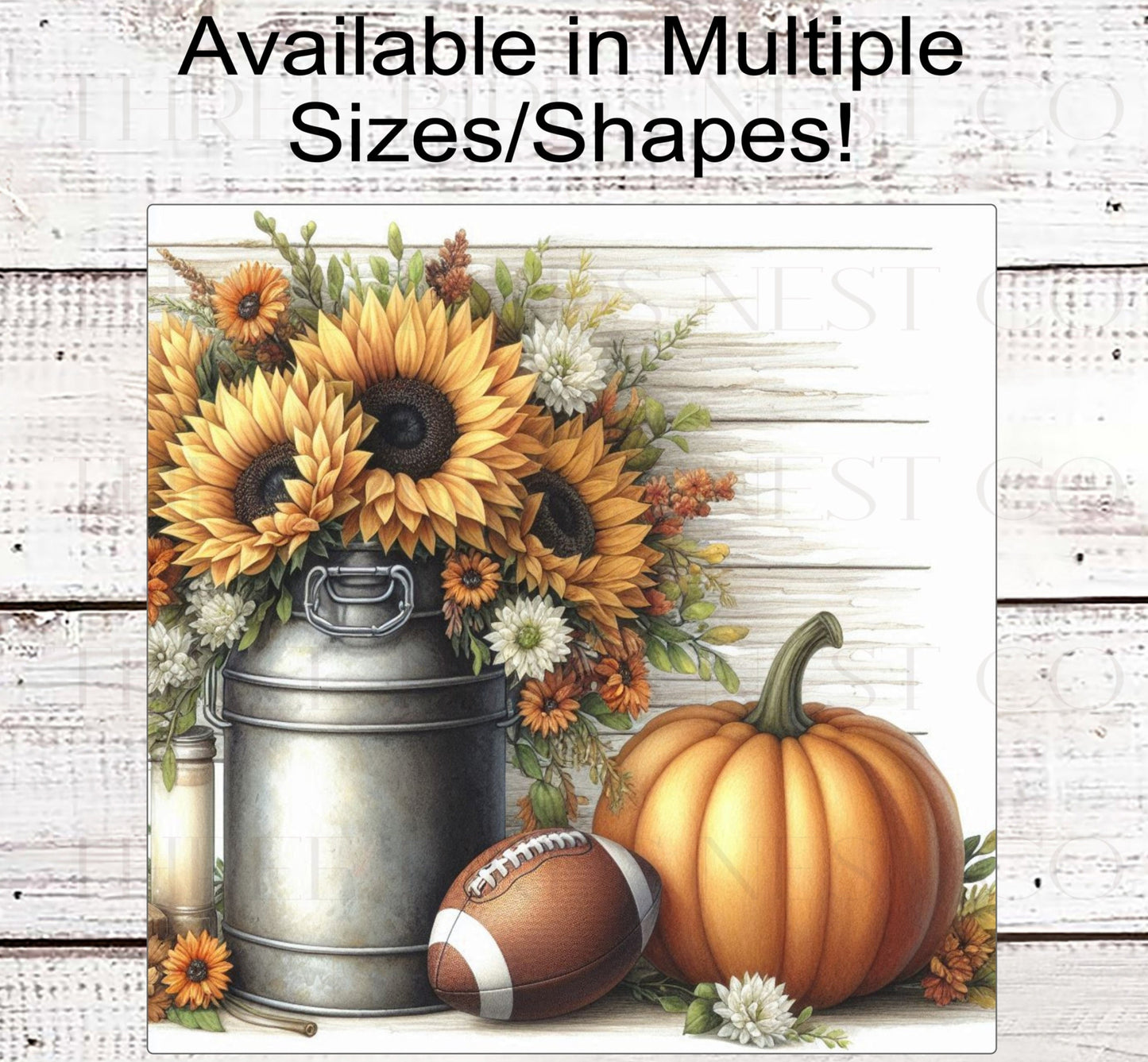 Sunflower and Football Welcome Wreath Sign - Farmhouse Wreath Sign - Fall Welcome Sign - Sunflowers Decor