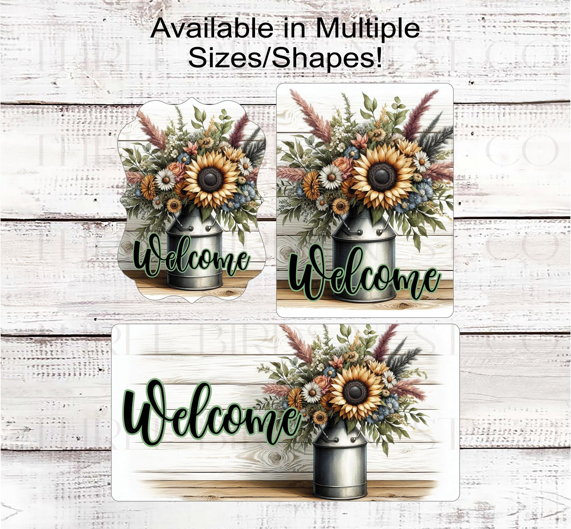 Sunflower Welcome Wreath Sign - Farmhouse Wreath Sign - Floral Welcome Sign - Sunflowers Decor