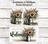 
              Sunflower Welcome Wreath Sign - Farmhouse Wreath Sign - Floral Welcome Sign - Sunflowers Decor
            