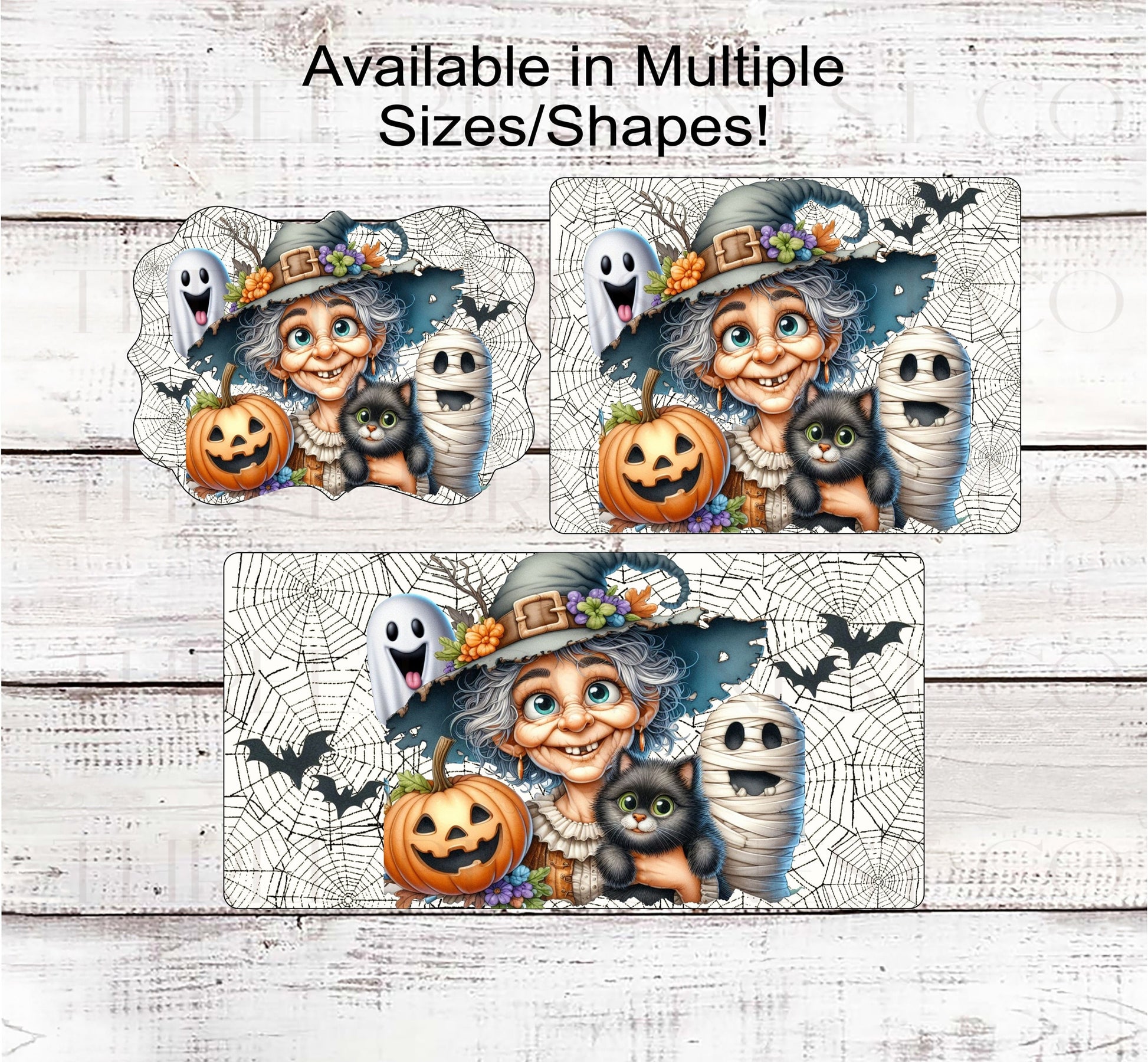 Halloween Witch Wreath Sign - Ghost - Black Cat - Mummy Sign - Spooky Season - Cute Halloween Decor
