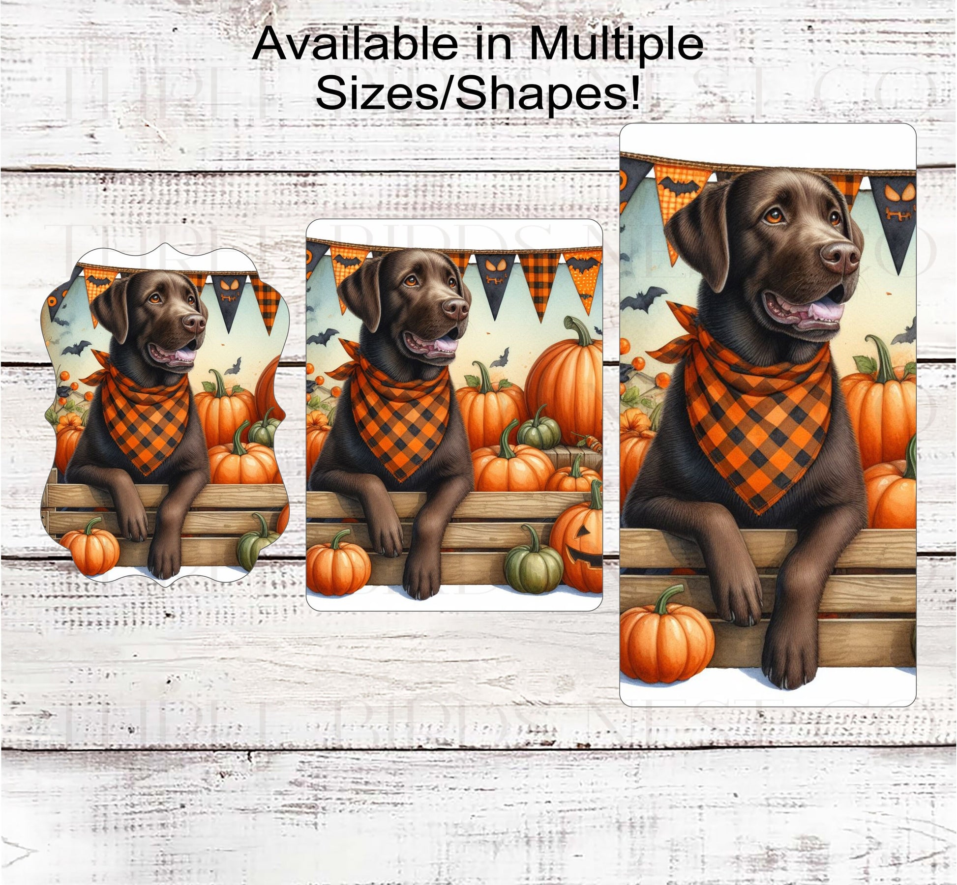 Fall Dog Wreath Sign - Chocolate Labrador Retriever Dog - Pumpkins Sign - Welcome to Our Patch