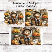 Fall Sweet Fall Scarecrow - Sunflowers and Football Welcome Wreath Sign - Farmhouse Wreath Sign - Fall Floral and Mums