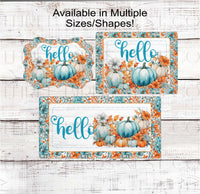 
              Fall Home Wreath Sign - Hello Pumpkin - Fall Florals
            