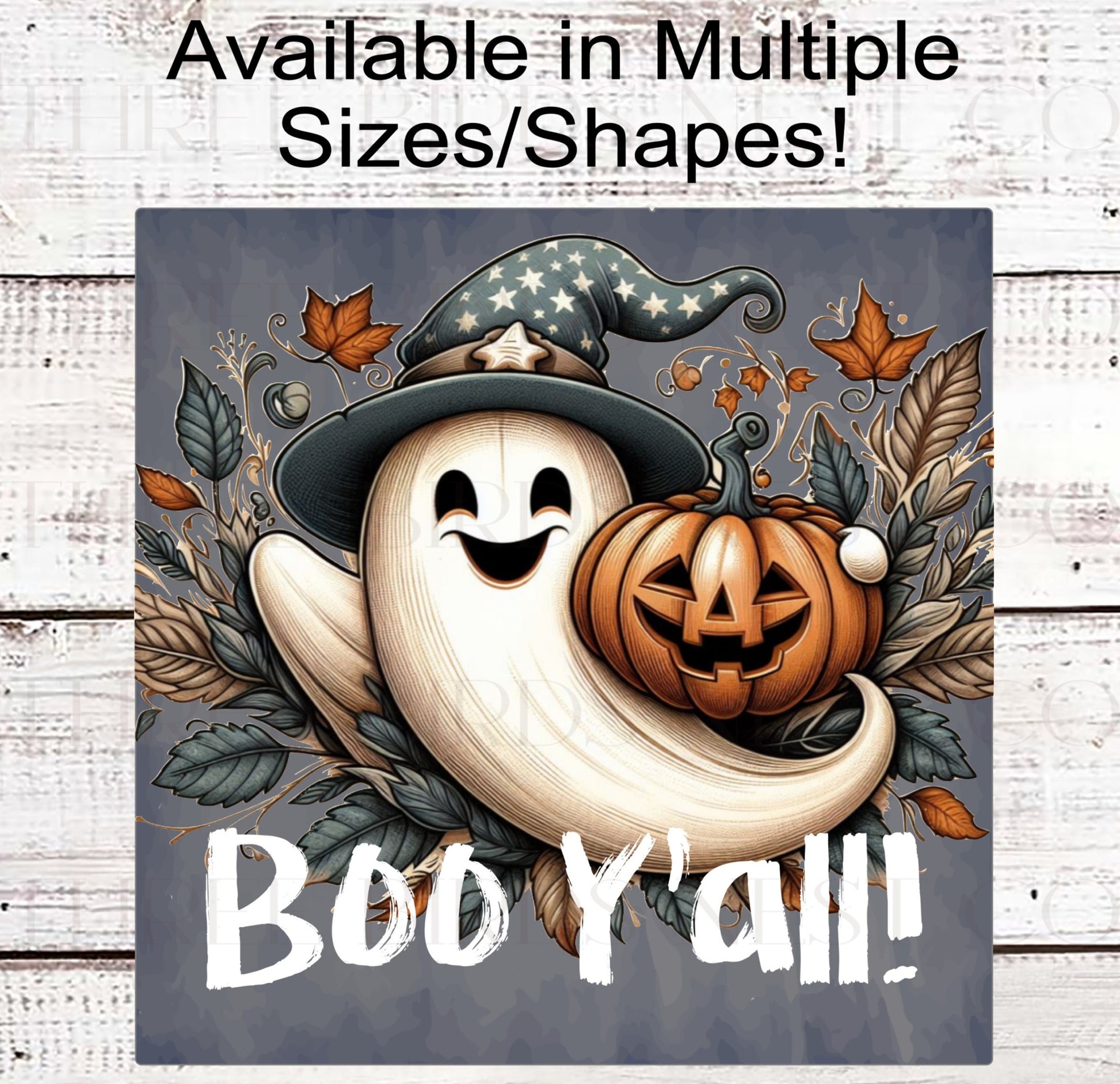 Ghost Halloween Wreath Sign - Boo Yall - Halloween Candy - Cute Halloween Decor