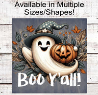 
              Ghost Halloween Wreath Sign - Boo Yall - Halloween Candy - Cute Halloween Decor
            