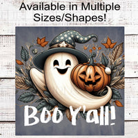 Ghost Halloween Wreath Sign - Boo Yall - Halloween Candy - Cute Halloween Decor