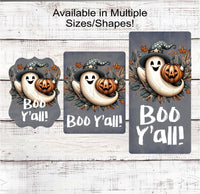 
              Ghost Halloween Wreath Sign - Boo Yall - Halloween Candy - Cute Halloween Decor
            