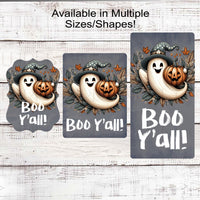 Ghost Halloween Wreath Sign - Boo Yall - Halloween Candy - Cute Halloween Decor