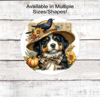 
              An adorable Bernese Mountain dog dressed as a Fall Scarecrow.
            