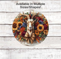 
              A beautiful Goat surrounded by Sunflowers and other florals.
            