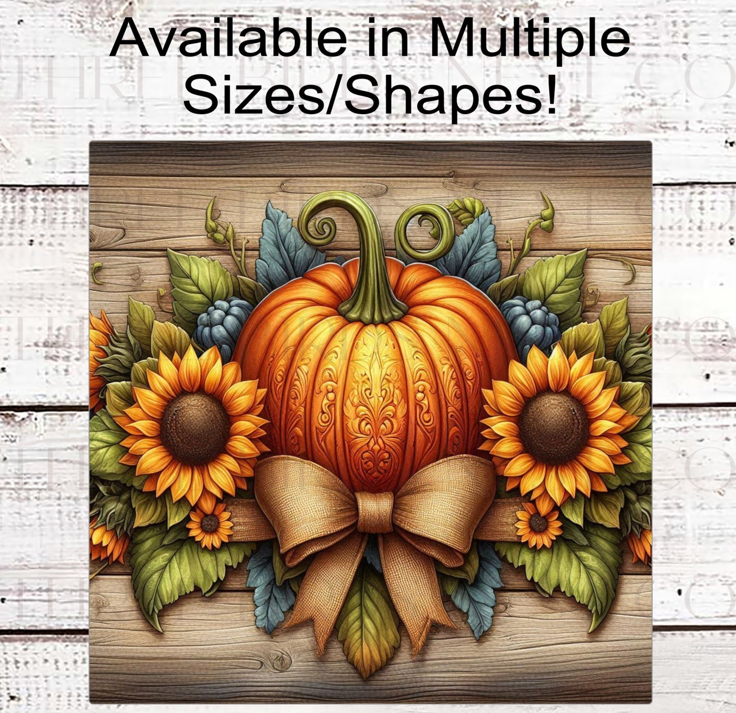 Fall Pumpkin Welcome Sign - Pumpkin Patch - Sunflowers Sign
