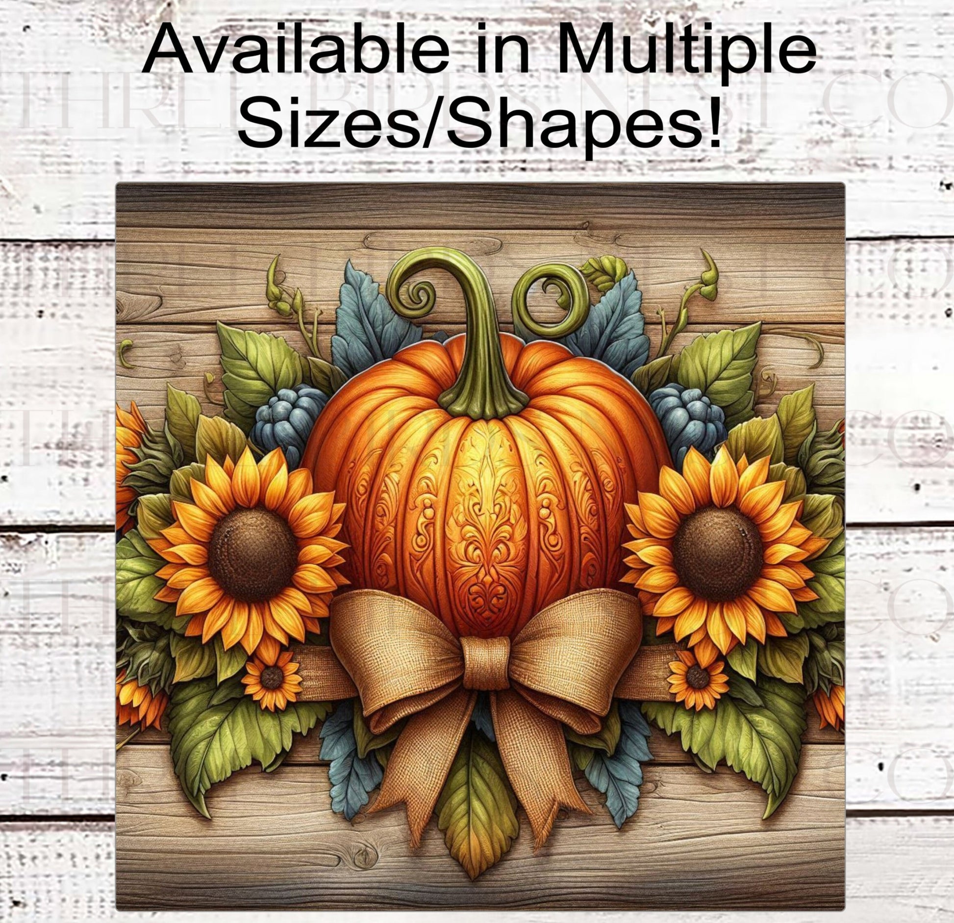 Fall Pumpkin Welcome Sign - Pumpkin Patch - Sunflowers Sign