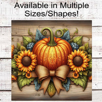 Fall Pumpkin Welcome Sign - Pumpkin Patch - Sunflowers Sign