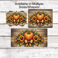 Fall Pumpkin Welcome Sign - Pumpkin Patch - Sunflowers Sign