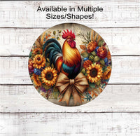 
              A beautiful Rooster surrounded by Sunflowers and other florals.
            