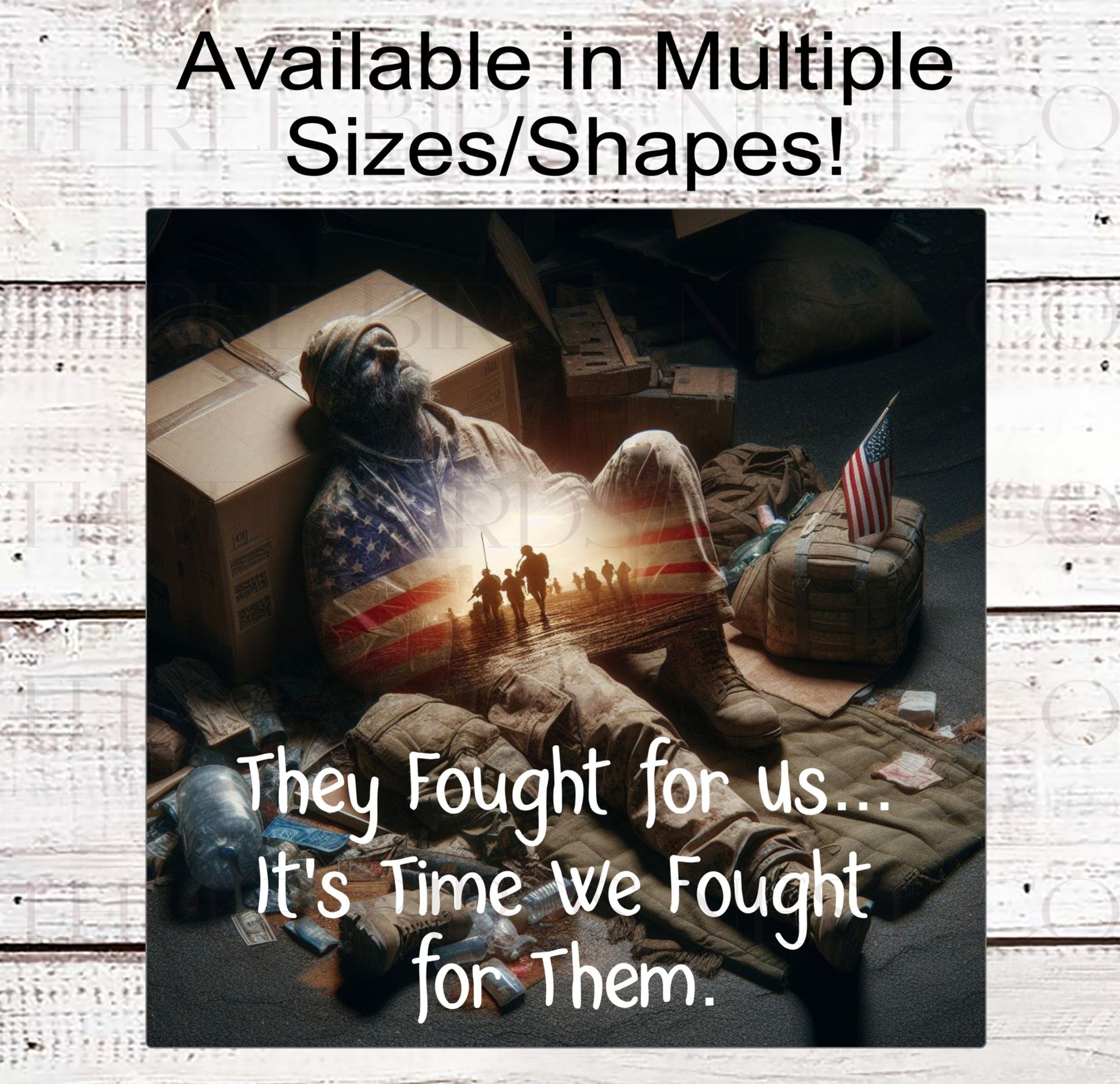 Military Appreciation Patriotic Wreath Sign - Veterans Support - American Flag