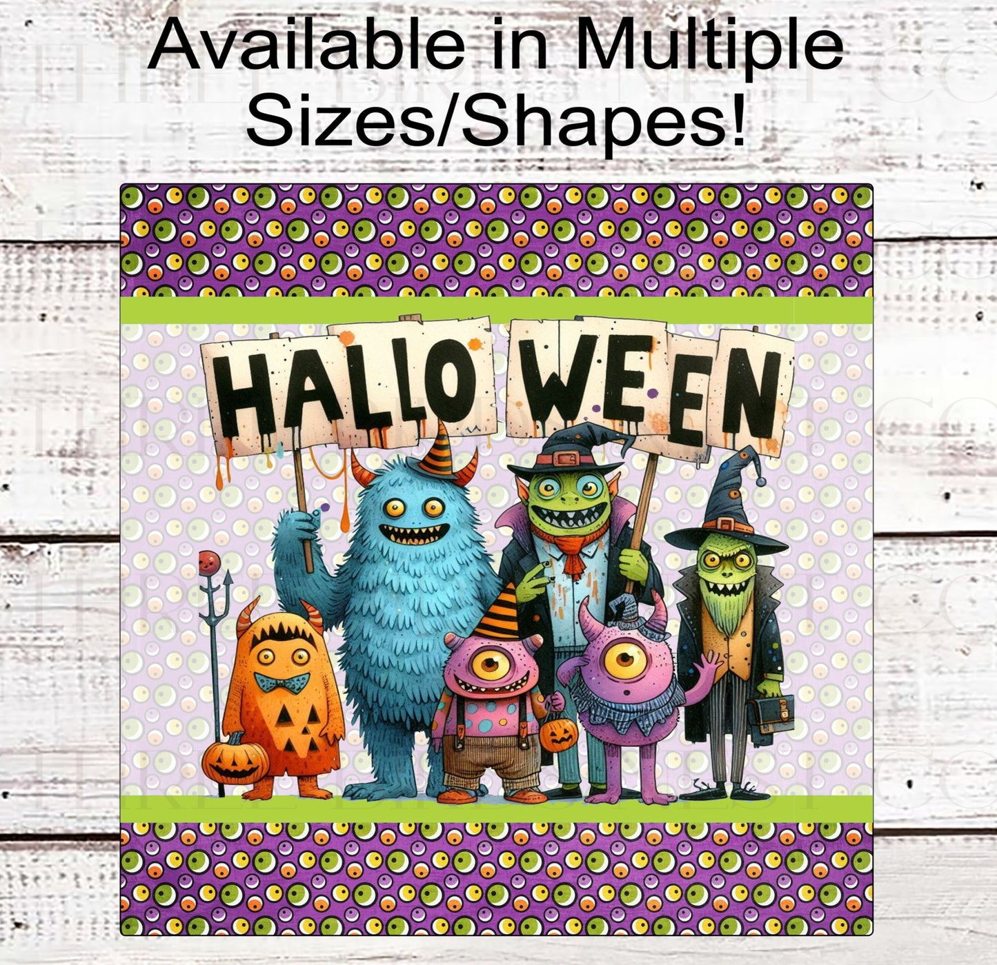 Monsters Halloween Wreath Sign - Eye Balls Sign - Cute Halloween Decor